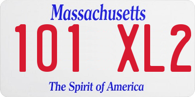 MA license plate 101XL2