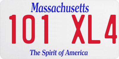 MA license plate 101XL4