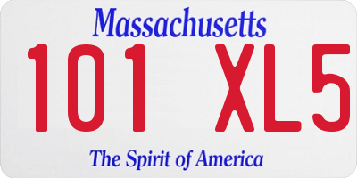 MA license plate 101XL5