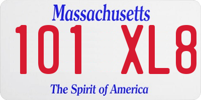 MA license plate 101XL8