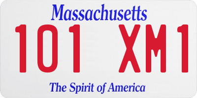 MA license plate 101XM1