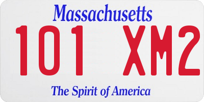 MA license plate 101XM2