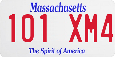 MA license plate 101XM4