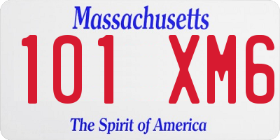 MA license plate 101XM6