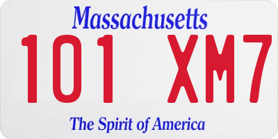 MA license plate 101XM7