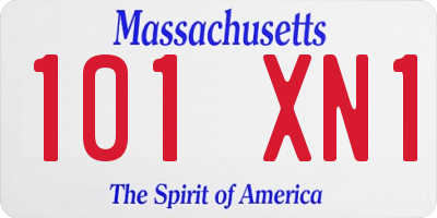 MA license plate 101XN1