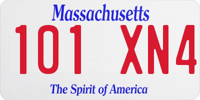 MA license plate 101XN4