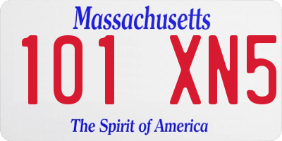 MA license plate 101XN5