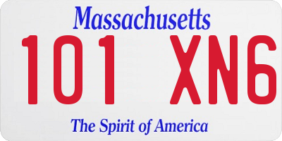 MA license plate 101XN6