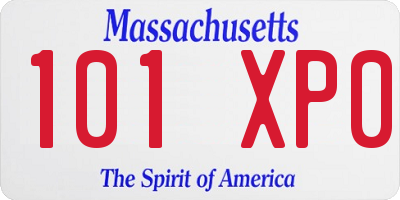 MA license plate 101XP0