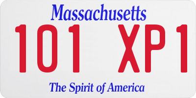 MA license plate 101XP1