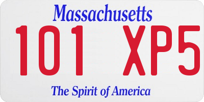 MA license plate 101XP5