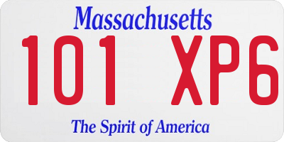 MA license plate 101XP6