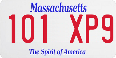 MA license plate 101XP9