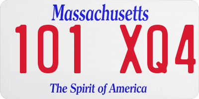 MA license plate 101XQ4