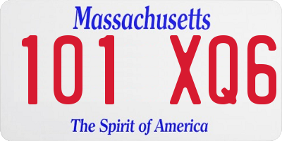 MA license plate 101XQ6