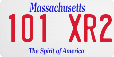 MA license plate 101XR2