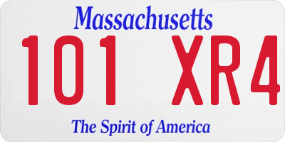 MA license plate 101XR4
