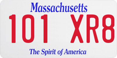 MA license plate 101XR8