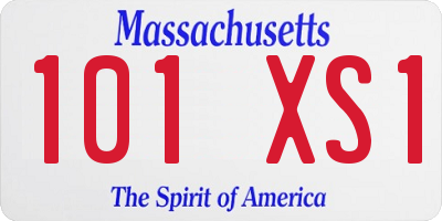 MA license plate 101XS1