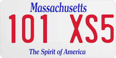 MA license plate 101XS5