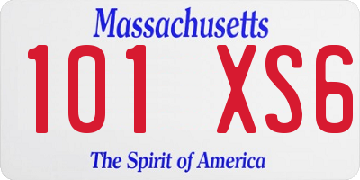 MA license plate 101XS6