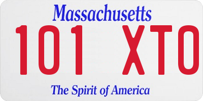 MA license plate 101XT0