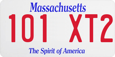 MA license plate 101XT2