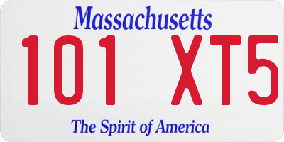 MA license plate 101XT5