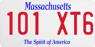 MA license plate 101XT6