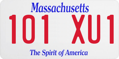 MA license plate 101XU1