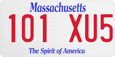 MA license plate 101XU5