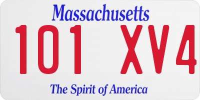 MA license plate 101XV4
