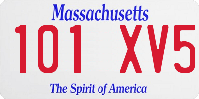 MA license plate 101XV5