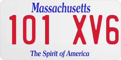 MA license plate 101XV6