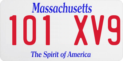 MA license plate 101XV9