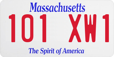 MA license plate 101XW1