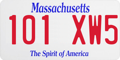 MA license plate 101XW5