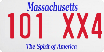 MA license plate 101XX4
