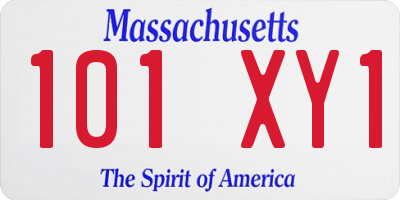 MA license plate 101XY1