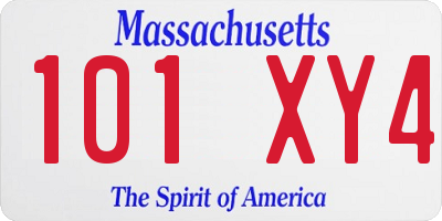 MA license plate 101XY4
