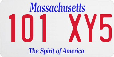 MA license plate 101XY5