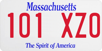 MA license plate 101XZ0