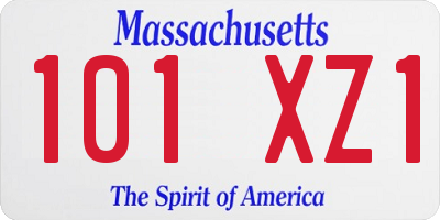 MA license plate 101XZ1