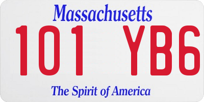 MA license plate 101YB6