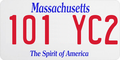 MA license plate 101YC2