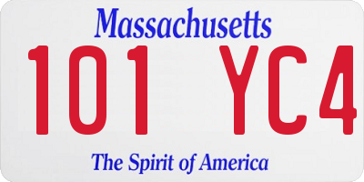 MA license plate 101YC4
