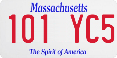 MA license plate 101YC5