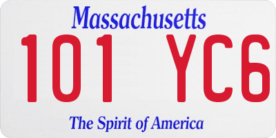 MA license plate 101YC6