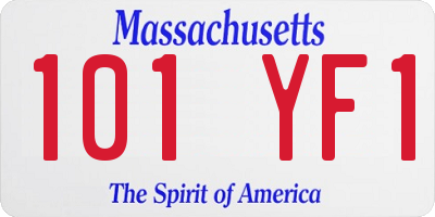 MA license plate 101YF1